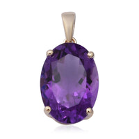 LUXORO Premium Lusaka Amethyst Solitaire Pendant in 10K Yellow Gold 5.75 ctw