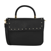 Le Chateau Black Faux Leather Studded Crossbody Bag