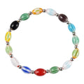Multi Color Murano Style Bracelet in Stainless Steel (7.50 In) - Sticky add to cart bar