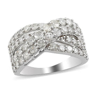 NY Closeout 2.00 ctw Diamond G-H I1-I2 Ring in 14K White Gold (Size 6.0) 4.90 Grams