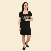 TAMSY Black "Love to Lounge" Sleep Shirt - S
