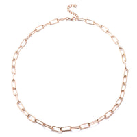 Paper Clip Necklace 24 Inches in ION Plated RG Stainless Steel 26.90 Grams