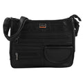 LEMONDE LONDON Black Genuine Leather Shoulder Bag with Adjustable Shoulder Strap - Sticky add to cart bar