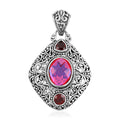 Bali Legacy Volcanic Quartz and Mozambique Garnet Pendant without Chain in Sterling Silver 7.5 Grams 6.65 ctw - Sticky add to cart bar