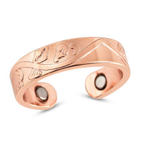 Magnetic By Design Floral Vine Pattern Open Shank Ring in Rosetone (Fits Sizes 6-8)