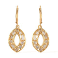 Artisan Crafted Polki Diamond Lever Back Earrings in 14K RG Over Sterling Silver 1.00 ctw - Sticky add to cart bar