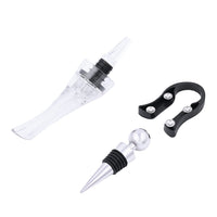 Set of 3 Black and Silver Wine Tools Set
