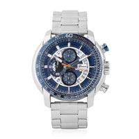 GENOA Multi-Functional Quartz Movement Watch with Blue Dial & Stainless Steel Strap (49.5 mm)