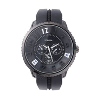 Strada Japanese Movement Sport Look Watch with Navy Blue Silicone Strap (45mm) (7.50-9.50 Inches)