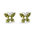 Peridot 2.20 ctw Butterfly Earrings in Platinum Over Sterling Silver - Sticky add to cart bar