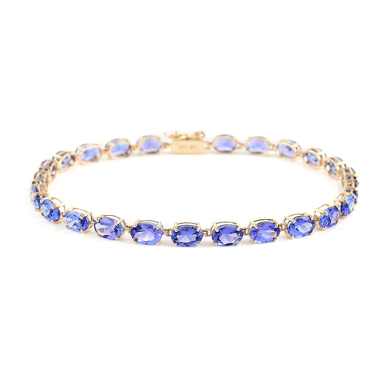 LUXORO 10.00 ctw AAA Tanzanite Tennis Bracelet in 14K Yellow Gold (6.50 In) 3.10 Grams (1)