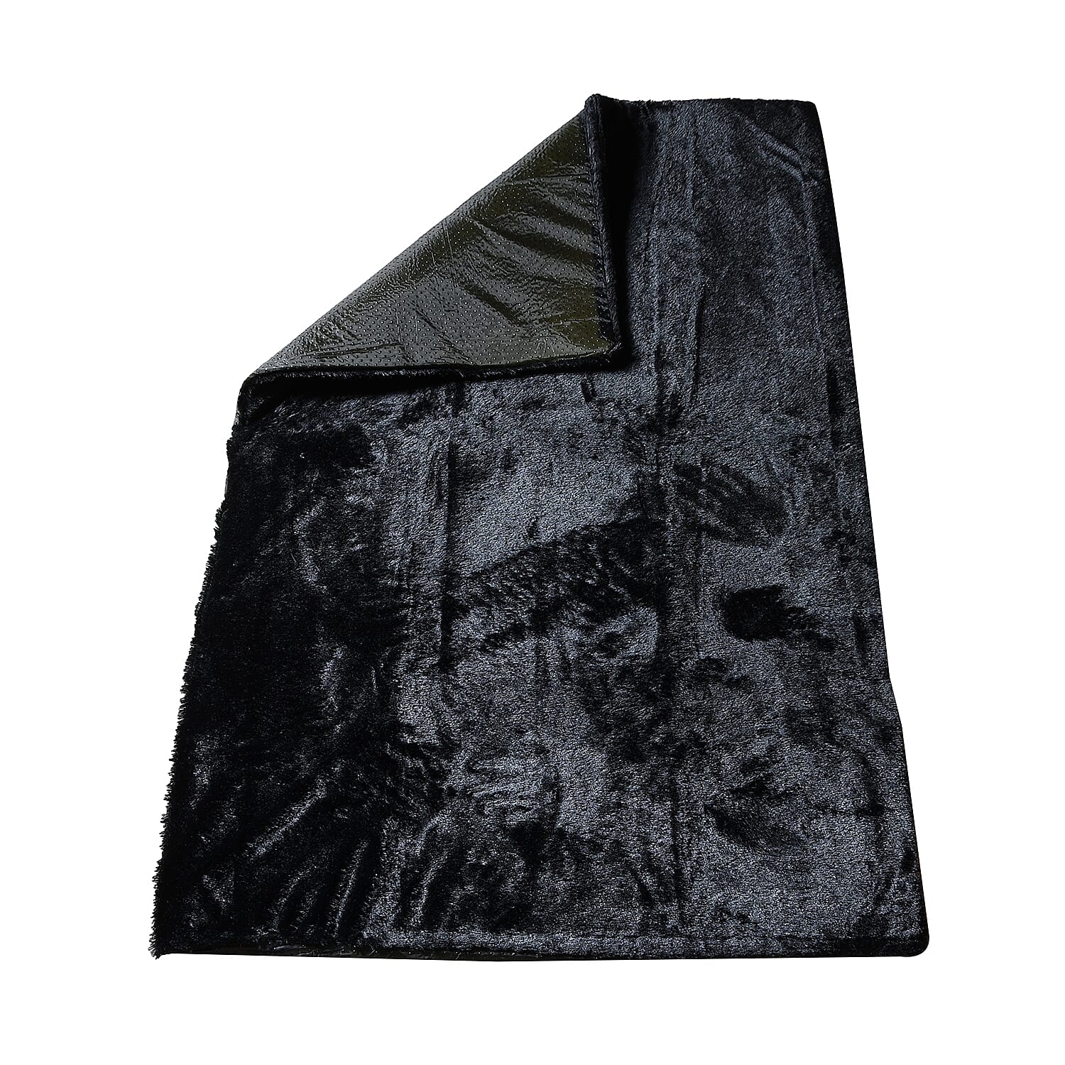 Black Color Anti Slip Base Fur Rug (59.06"x39.37"x0.98")