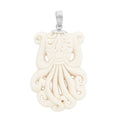 BALI GODDESS Carved Bone Octopus Pendant in Sterling Silver - Sticky add to cart bar