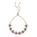 Simulated Multi Color Diamond 7.85 ctw Bolo Bracelet in Rosetone - Sticky add to cart bar