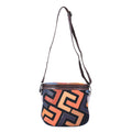 CHAOS BY ELSIE Multi Color Fret Pattern Genuine Leather Crossbody Bag with Shoulder Strap (9.84"x3.15"x8.27") - Sticky add to cart bar
