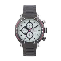 GENOA Multi-Functional Quartz Movement Watch with Navy Dial & ION Plated Black Stainless Steel Strap (49 mm)