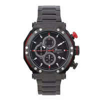 GENOA Multi-Functional Quartz Movement Watch with Navy Dial & ION Plated Black Stainless Steel Strap (49 mm)