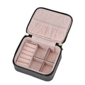 Black Faux Leather, Glittery Jewelry Box (4.33"x3.70"x2.2") (4 Necklace Hooks, 10 Rings Slot) - Sticky add to cart bar