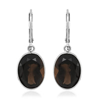 NY Closeout 8.90 ctw Brazilian Smoky Quartz Dangling Earring  Sterling Silver