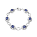 7.70 ctw Tanzanian Blue Spinel Bracelet in Platinum Over Sterling Silver (6.50 In) 12.50 Grams - Sticky add to cart bar