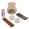 FRAGRANCE GIFT SET BOX - Aroma Lamp, 2pc Tea Light, Lavender Fragrance Oil, Incense Sticks and holder (8"x3"x7") - Sticky add to cart bar