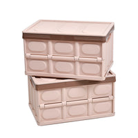 HOMESMART Set of 2 Beige Folding Storage Box- 30L (Open- 15.74"x11.81"x9") (Close- 16.92"x11.81"x2.16")