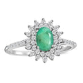 AAA Kagem Zambian Emerald and Natural White Zircon Sunburst Ring in Platinum Over Sterling Silver (Size 10.0) 1.60 ctw - Sticky add to cart bar