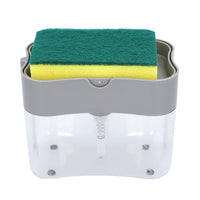 Set of 2 Light Gray Soap Dispenser with Sponge Holder (5.51"x4.13")