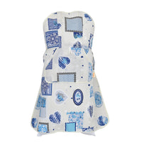 HOMESMART White and Blue Cotton Tie-Free Apron (31.5"x27.56")