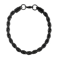 Rope Bracelet in ION Plated Black Stainless Steel (8.00 In) 16.50 Grams