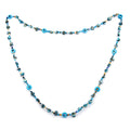 Purple Resin and Multi Color Seed Beaded Endless Necklace 40 Inches - Sticky add to cart bar
