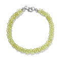 Peridot Beaded Bracelet in Platinum Over Sterling Silver (7.25 In) 40.00 ctw - Sticky add to cart bar