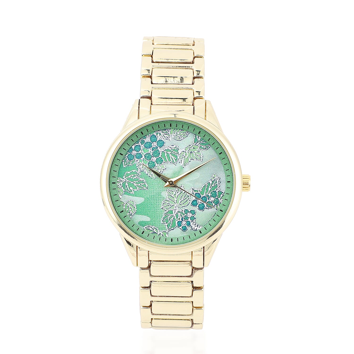 STRADA 10th ANNIVERSARY SPECIAL Japanese Movement Watch with Green Background Grapes Pattern Dial