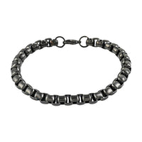 BOX Chain Bracelet in ION Plated Black Stainless Steel (8.00 In) 25.40 Grams
