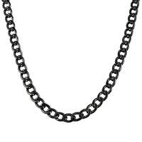 Curb Necklace 24 Inches in ION Plated Black Stainless Steel 58.60 Grams