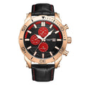 GAMAGES OF LONDON Limited Edition Hand Assembled Velocity Racer Automatic Movement Black Genuine Leather Strap Watch in RG ION Plating (45mm) - Sticky add to cart bar