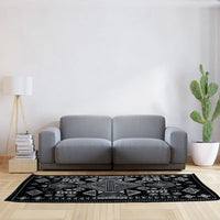 Black and White Polypropylene Mirzae Carpet (59"x39.35")
