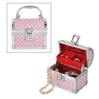 Pink Faux Leather 2 Layer Jewelry Box (4.72"x2.95"x3.94")