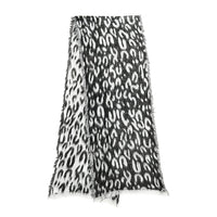 Black and White Leopard Pattern Pashmina Poncho (15.5"x86.5")