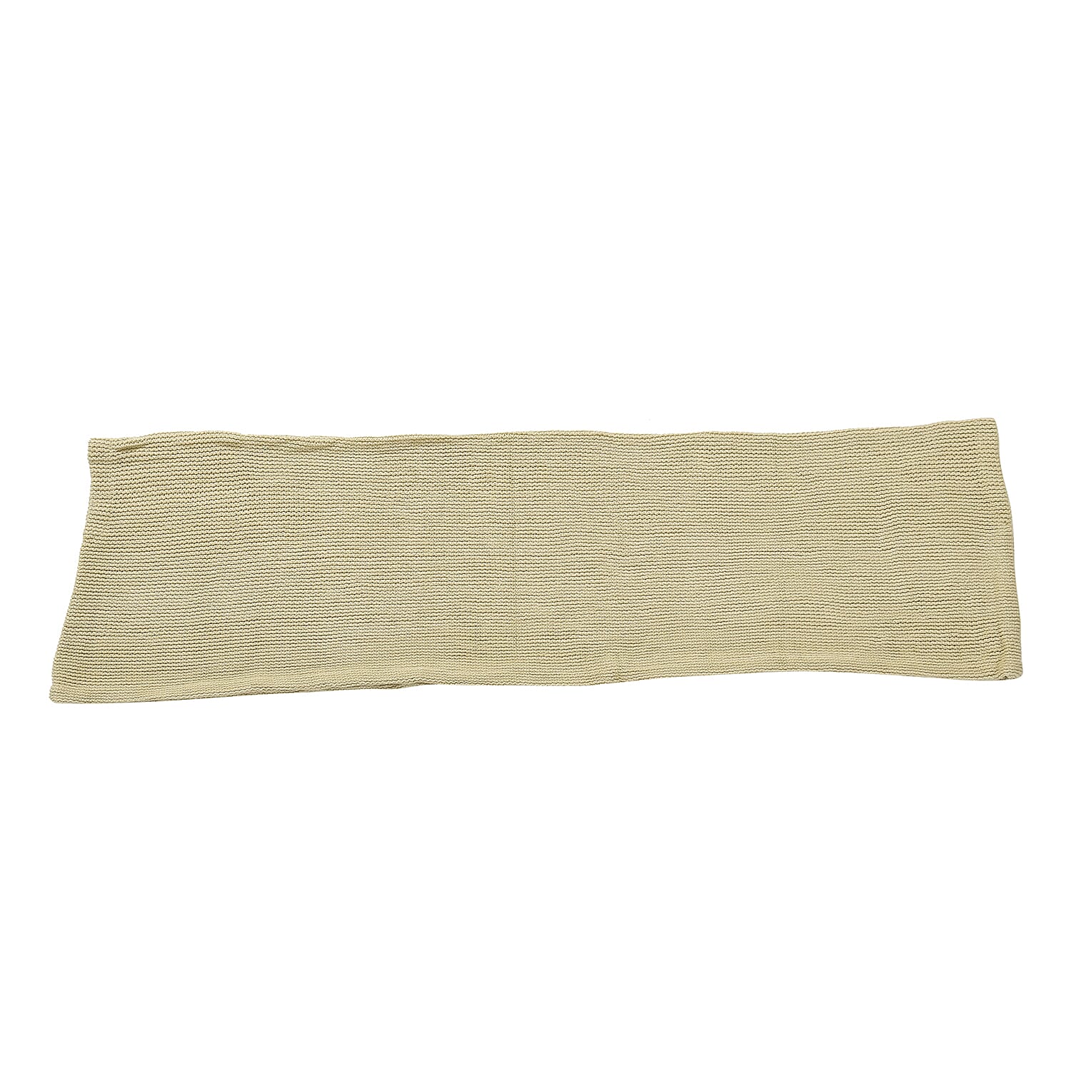 Beige Solid Knitted Poncho (31"x47")