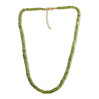 100.00 ctw Natural Arizona Peridot Beaded Adjustable Necklace 18 Inches in 14K Yellow Gold Over Sterling Silver