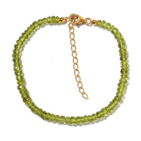 AMERICAN Natural Arizona Peridot Beaded Adjustable Bracelet in 14K YG Over Sterling Silver (7.25 In) 23.75 ctw