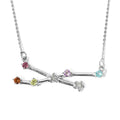 Multi Gemstone Taurus Constellation Stars Necklace 20 Inches in Platinum Over Sterling Silver 0.50 ctw - Sticky add to cart bar