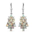 Ethiopian Welo Opal Cluster Earrings in Platinum Over Sterling Silver 4.50 ctw - Sticky add to cart bar