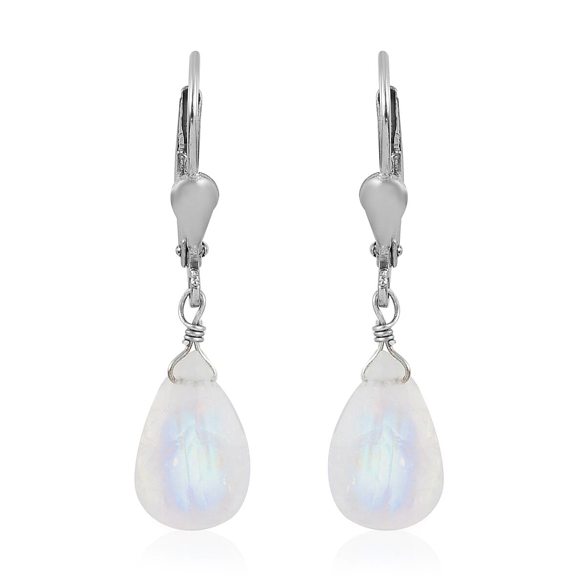 6.90 ctw Malagasy Labradorite Drop Earrings in Platinum Over Sterling Silver