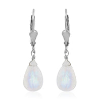 6.90 ctw Malagasy Labradorite Drop Earrings in Platinum Over Sterling Silver