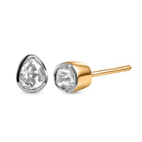 0.50 ctw Polki Moissanite Solitaire Stud Earrings in Platinum Over Sterling Silver