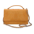 RIVER Brand Closeout, Organic Caiman Crocodile Banana Shoulder Bag - Sticky add to cart bar