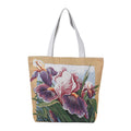 Khaki Flower Jacquard Pattern Tote Bag (18"x5"x12.25") - Sticky add to cart bar