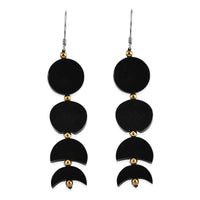 60.00 ctw California Black Jade and Hematite Earrings in Platinum Over Sterling Silver
